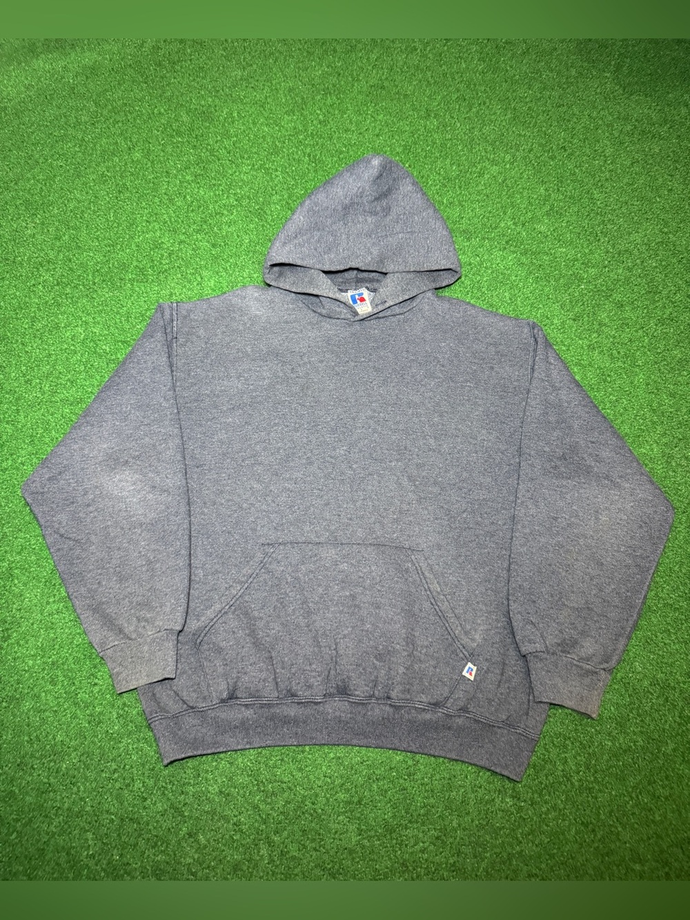 Russell Athletic Vintage Hoodie Large Gray Blank Minimalist Grunge Hip Hop 90s